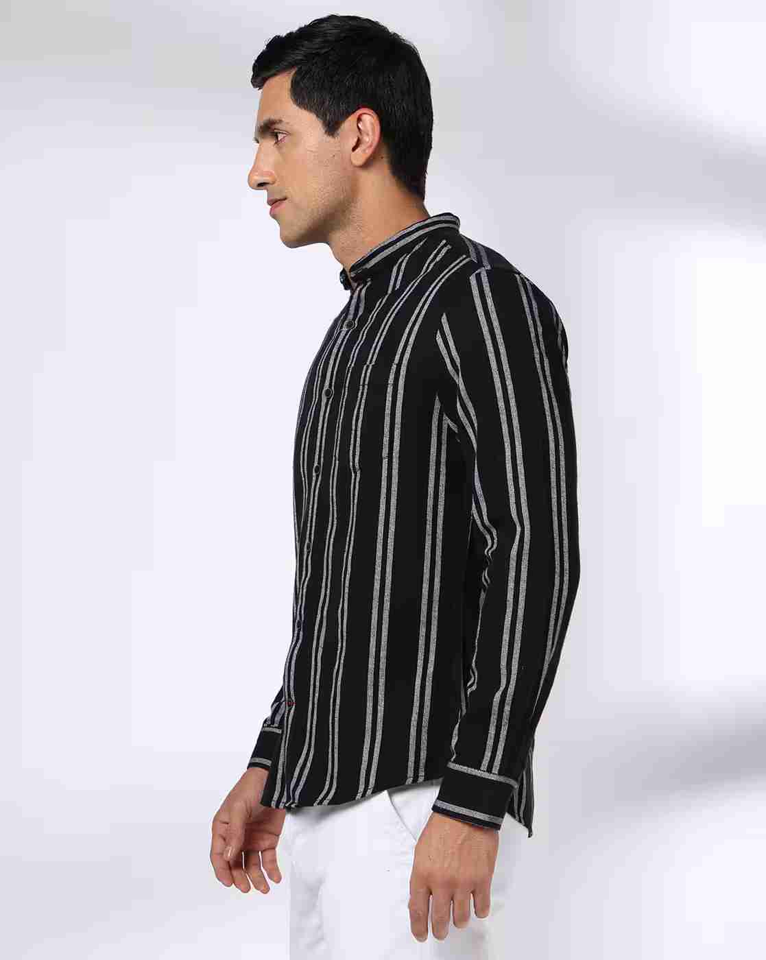 NETPLAY | Men Np 06 Striped Slim Fit Shirt with Patch Pocket|1