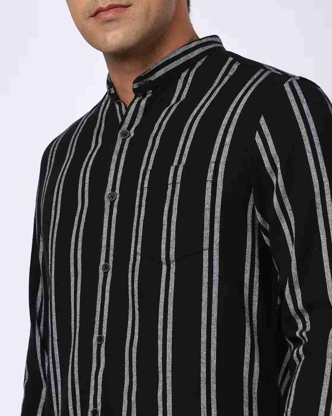 NETPLAY | Men Np 06 Striped Slim Fit Shirt with Patch Pocket|4