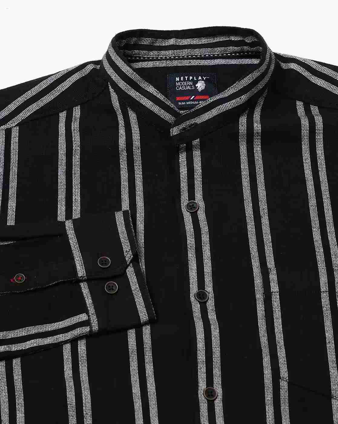 NETPLAY | Men Np 06 Striped Slim Fit Shirt with Patch Pocket|6