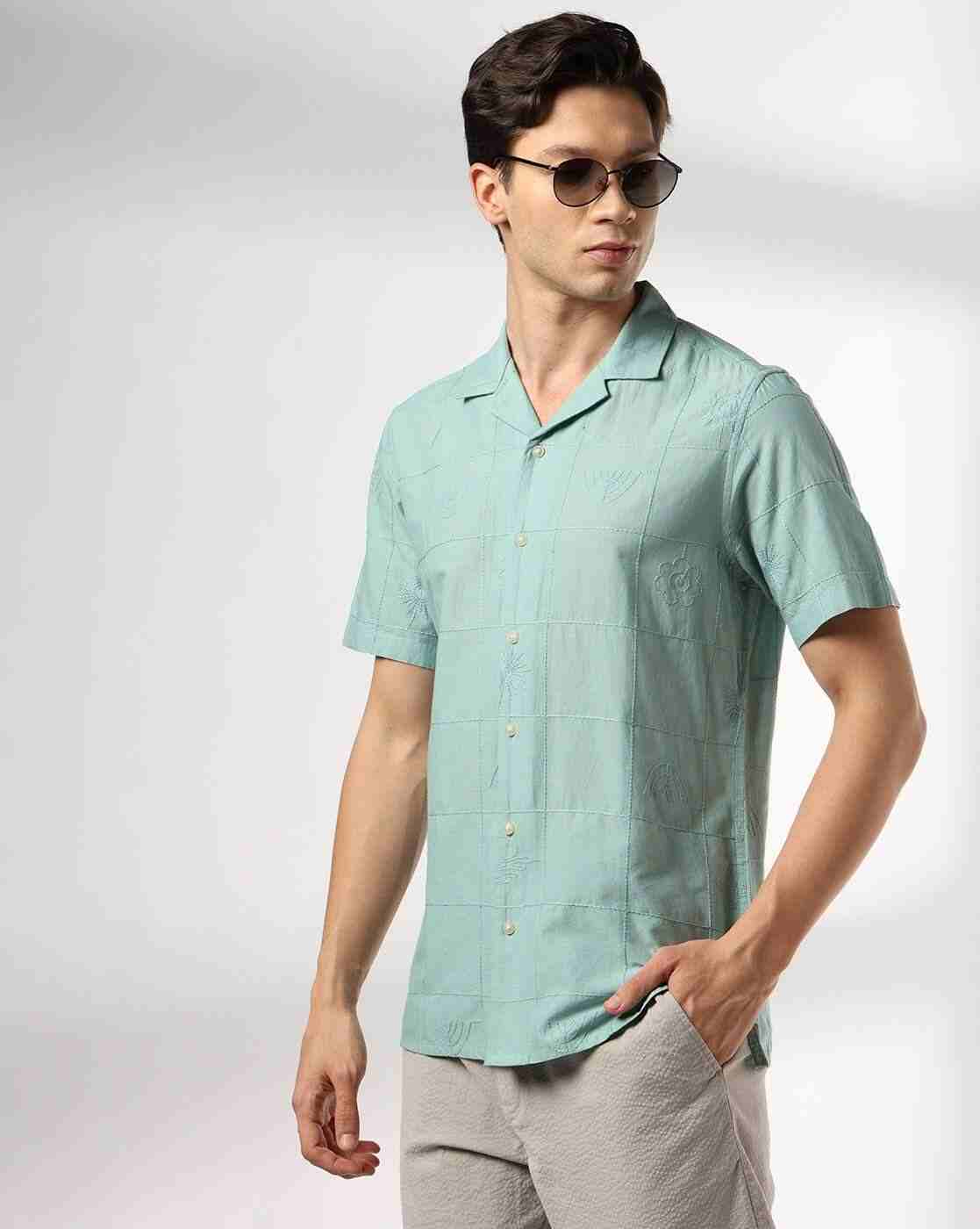 NETPLAY | Men Embroidered Slim Fit Cotton Shirt|0