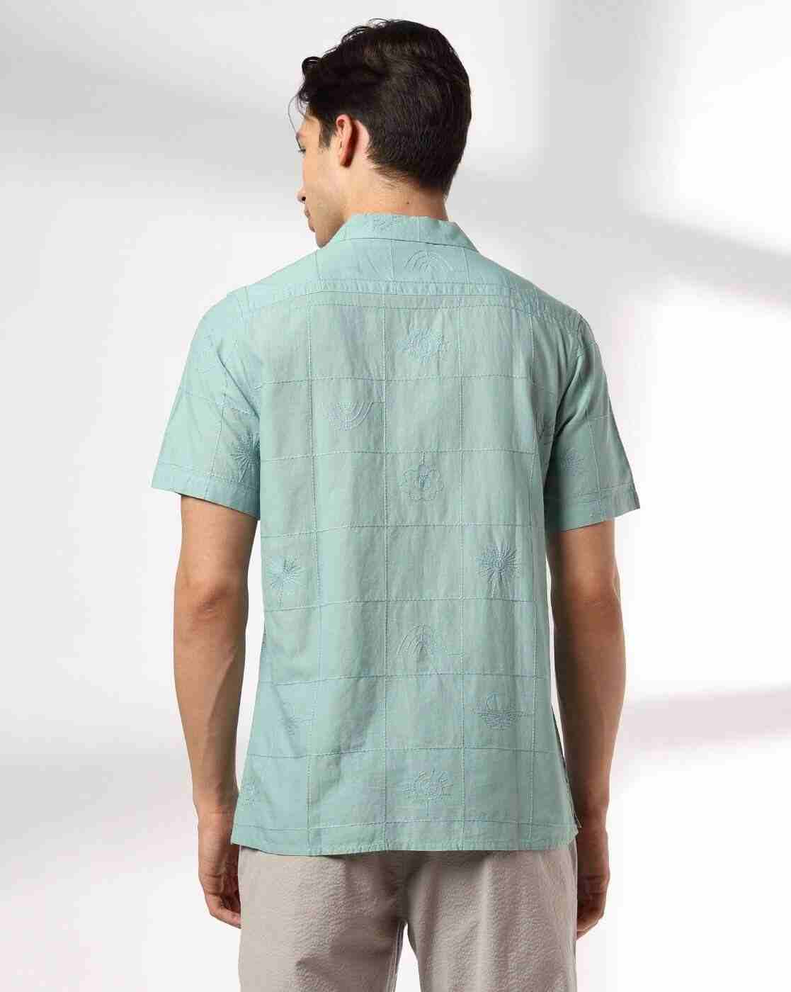 NETPLAY | Men Embroidered Slim Fit Cotton Shirt|2