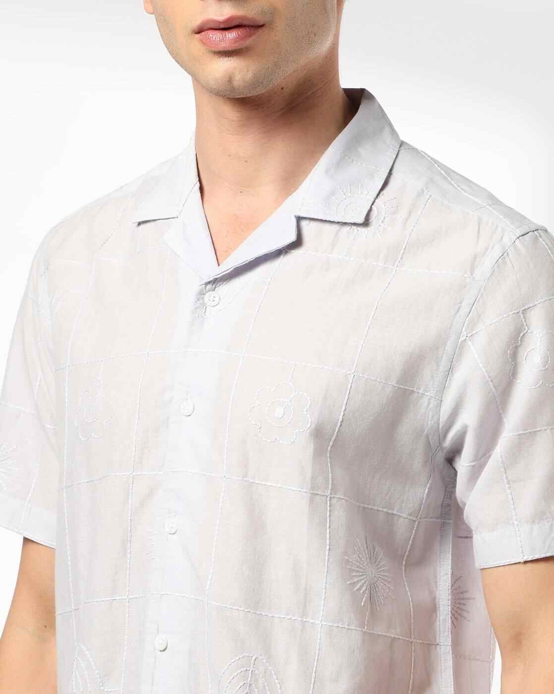 NETPLAY | Men Embroidered Slim Fit Cotton Shirt|4