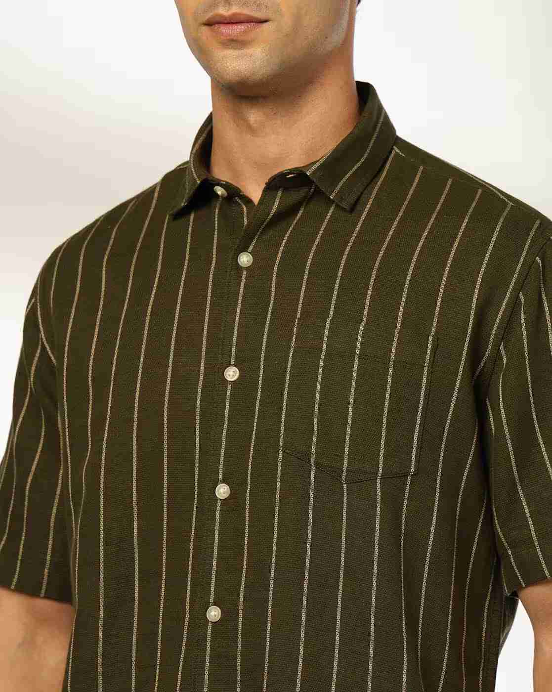NETPLAY | Men Striped Slim Fit Shirt with Patch Pocket|4
