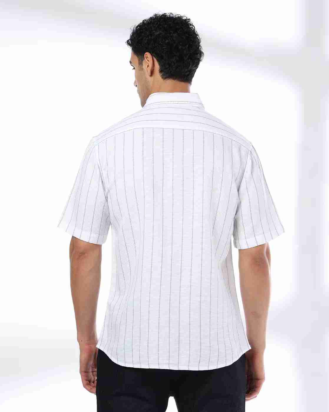 NETPLAY | Men Striped Slim Fit Shirt with Patch Pocket|2