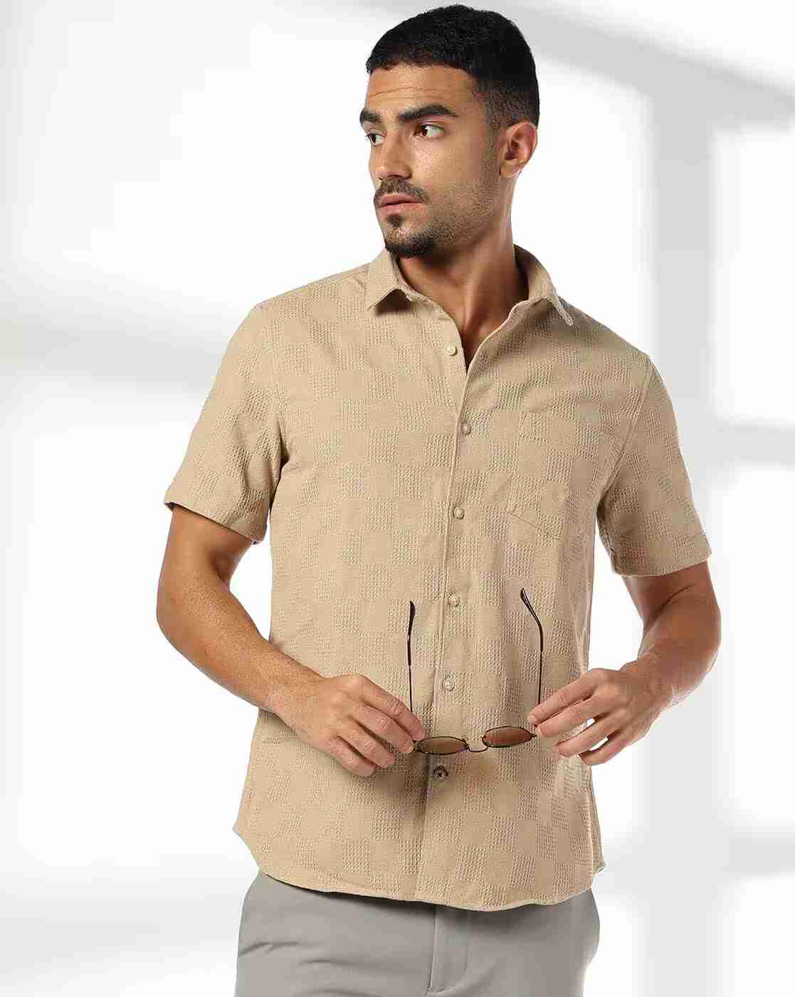 Men Checked Slim Fit Shirt