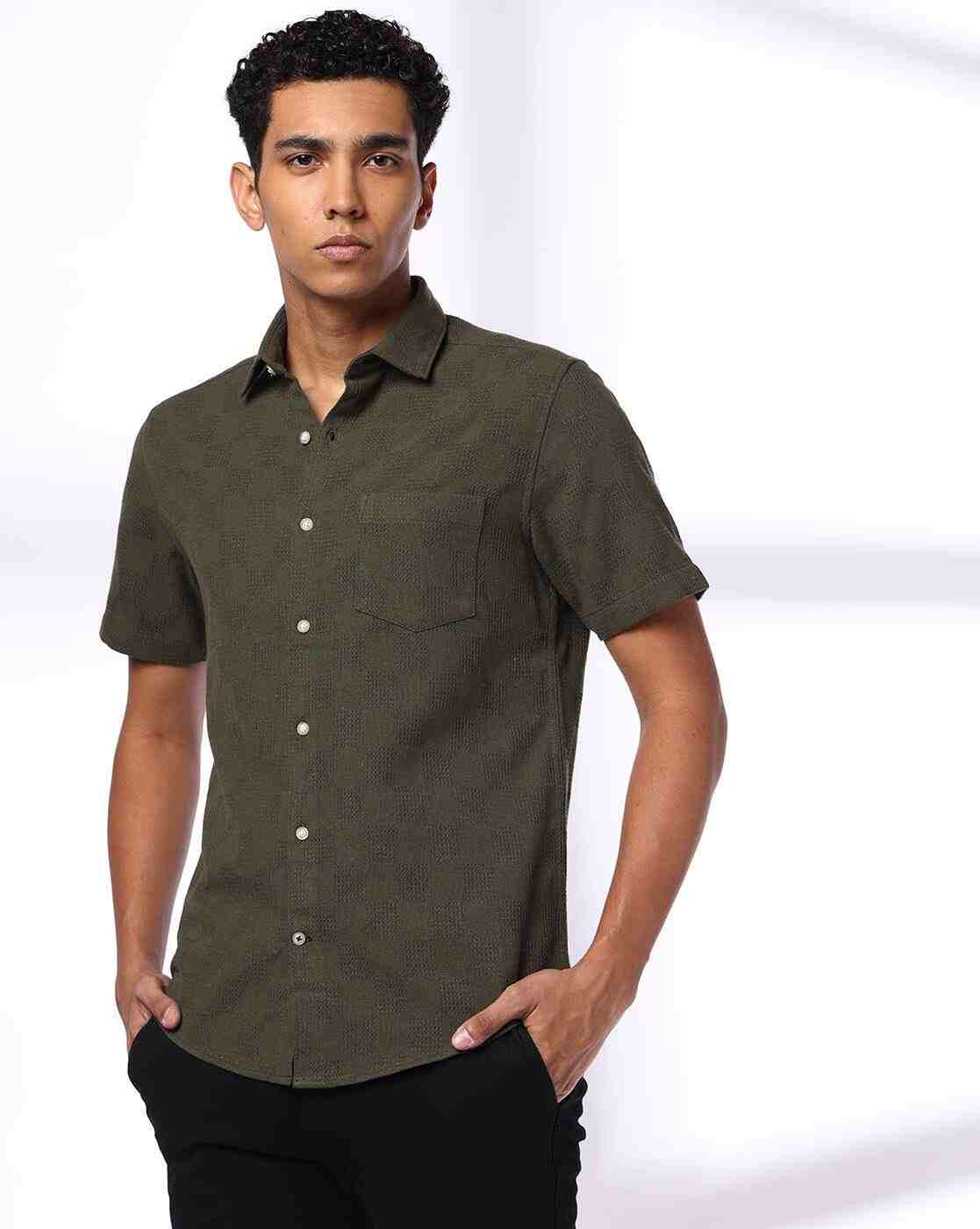Men Geometric Pattern Slim Fit Shirt