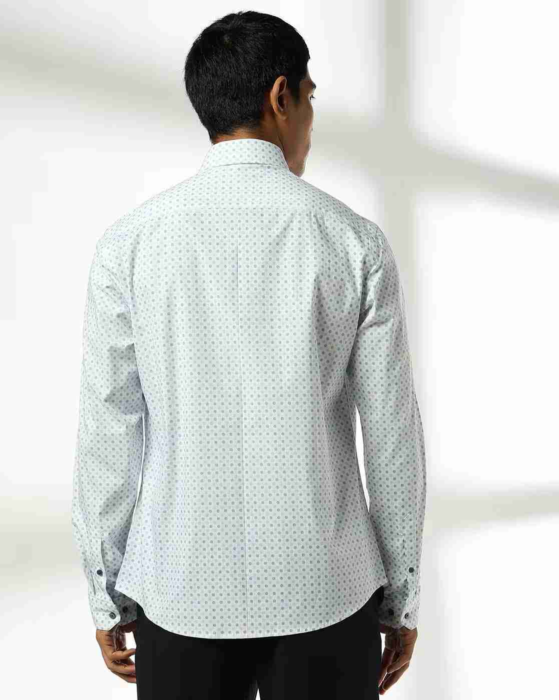 NETPLAY | Men Geometric Print Slim Fit Shirt with Patch Pocket|2