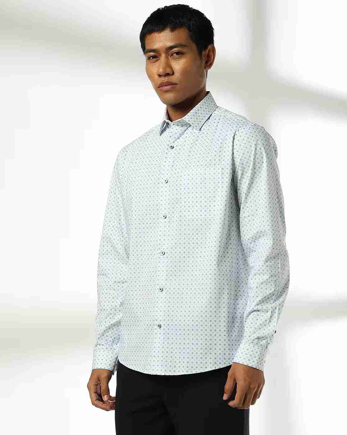 NETPLAY | Men Geometric Print Slim Fit Shirt with Patch Pocket|3