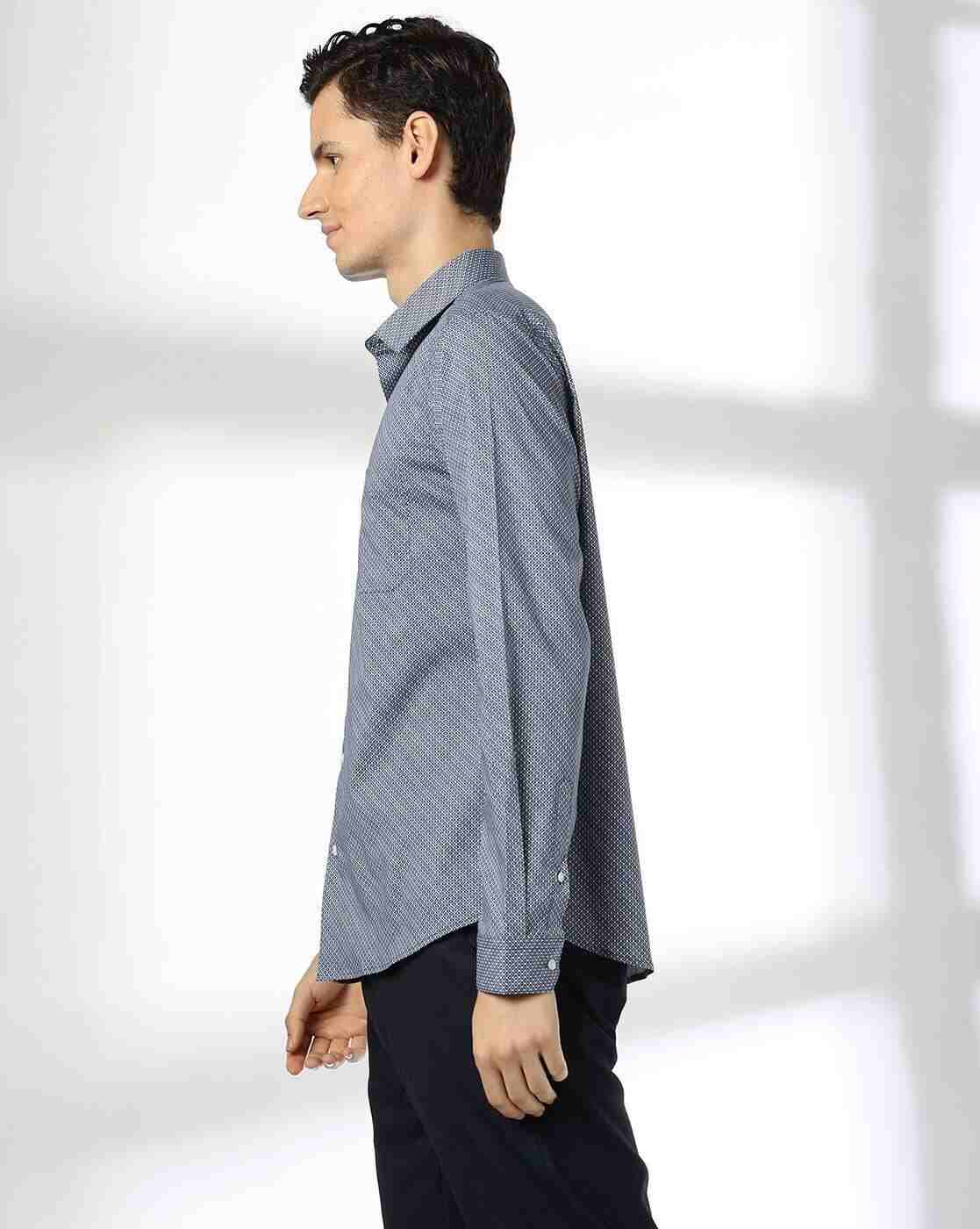 NETPLAY | Men Printed Slim Fit Shirt with Patch pocket|1