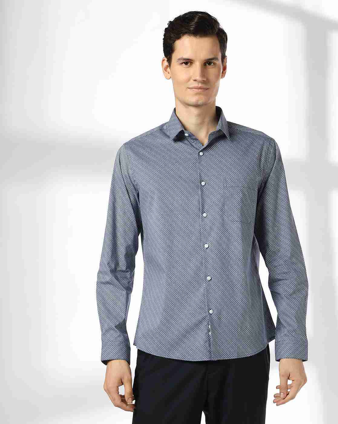 NETPLAY | Men Printed Slim Fit Shirt with Patch pocket|3