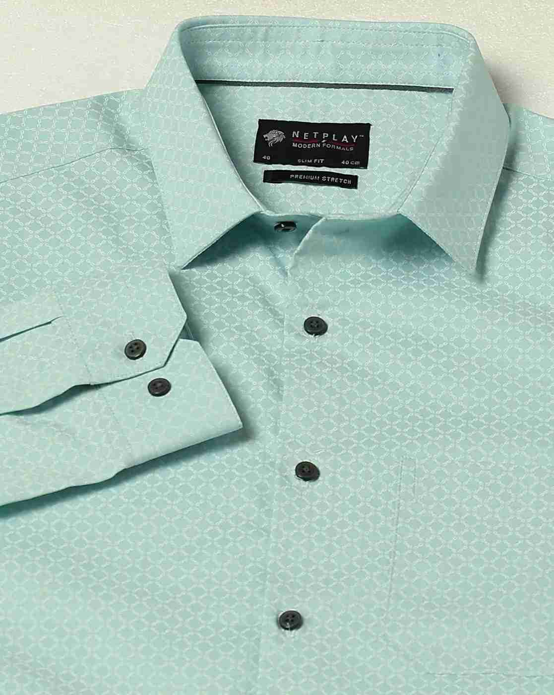 NETPLAY | Men Geometric Print Slim Fit Shirt with Patch Pocket|5