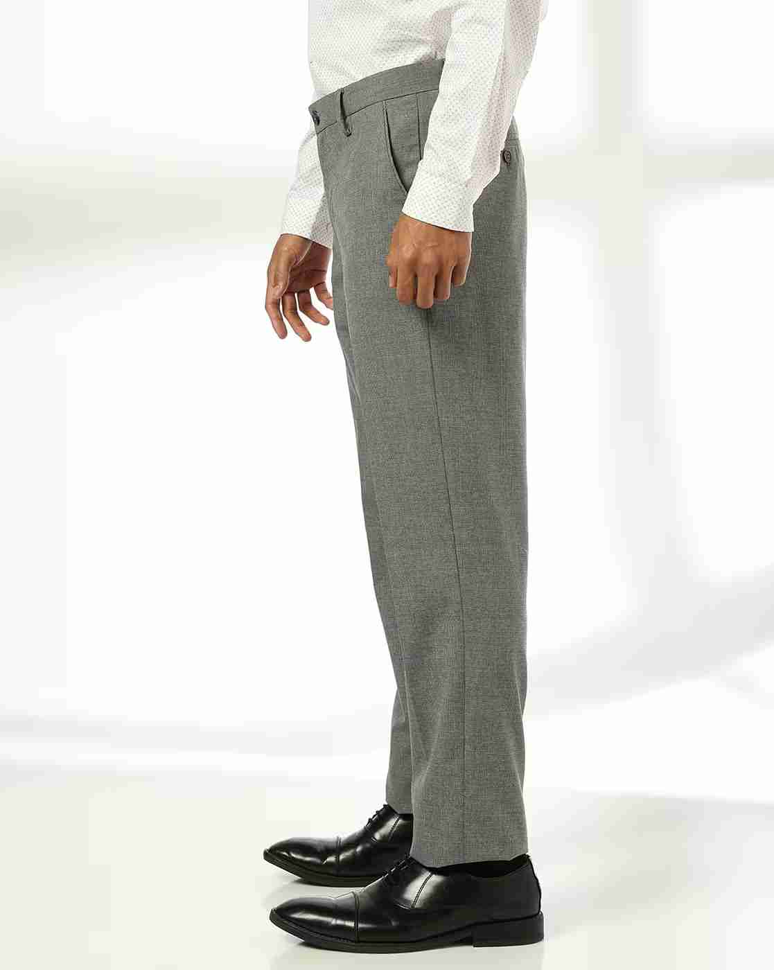 NETPLAY | Men Slim Fit Flat Front Trousers|1