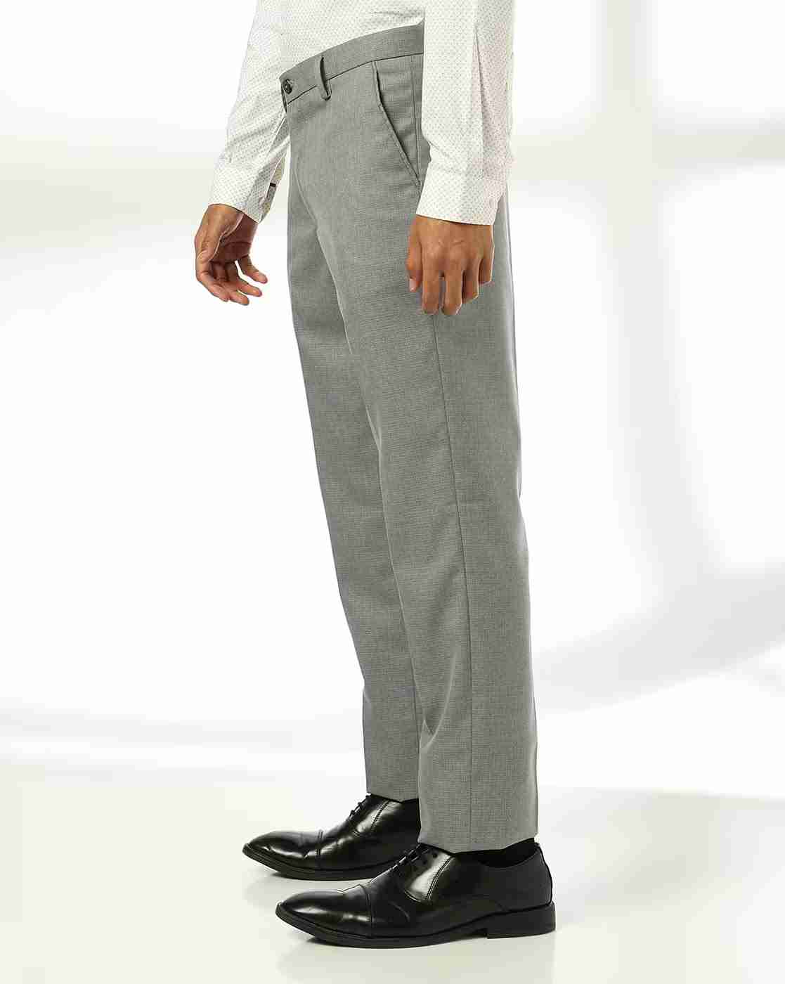 NETPLAY | Men Slim Fit Flat-Front Trousers|1