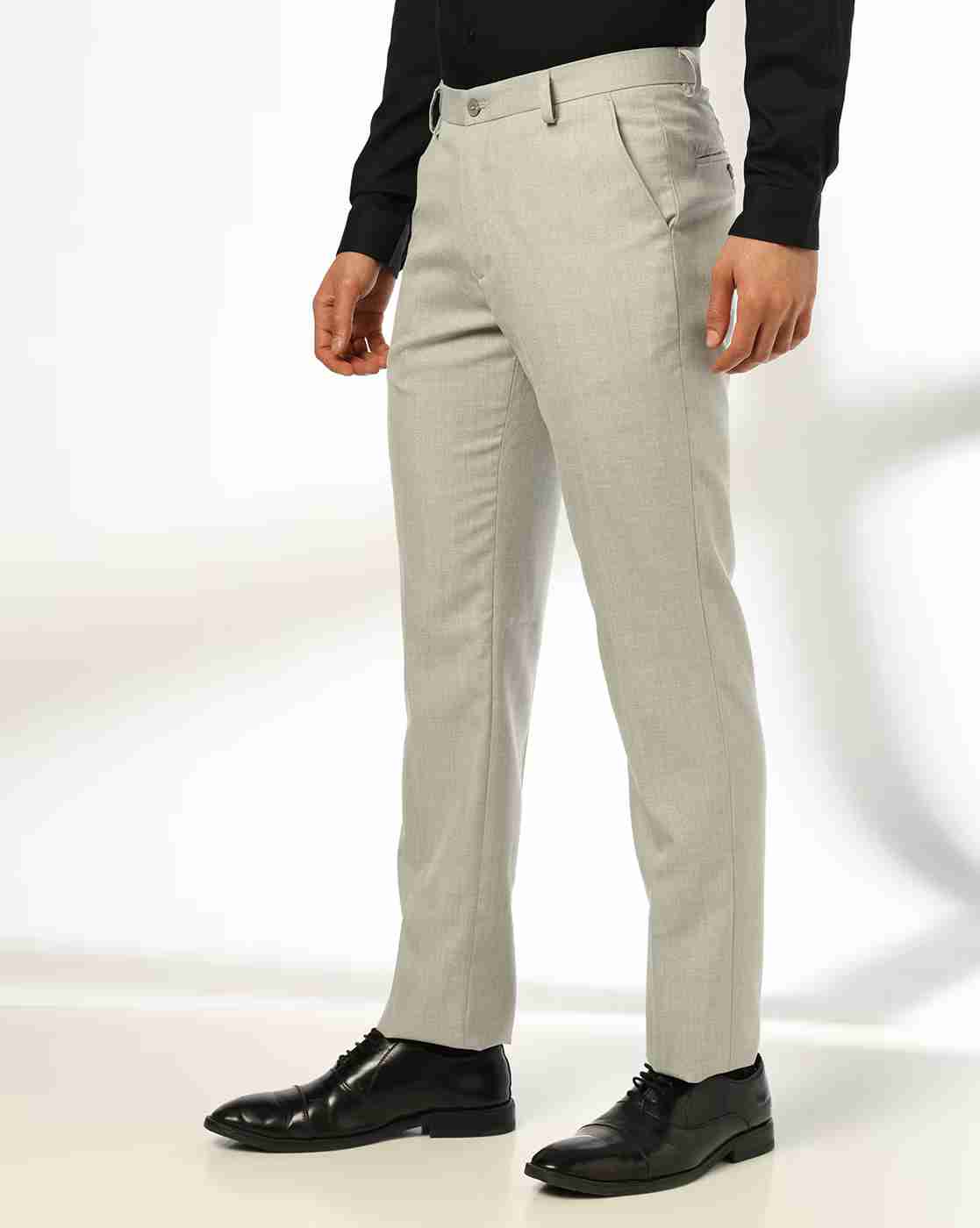 NETPLAY | Men Slim Fit Flat-Front Trousers|1