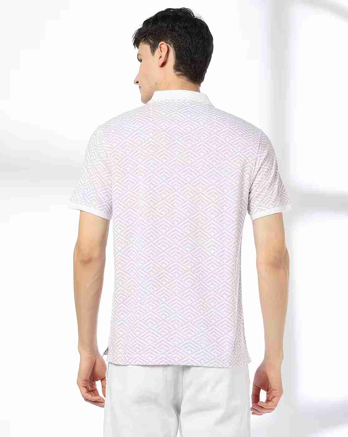 NETPLAY | Men Geometric Print Slim Fit Polo T-Shirt|3