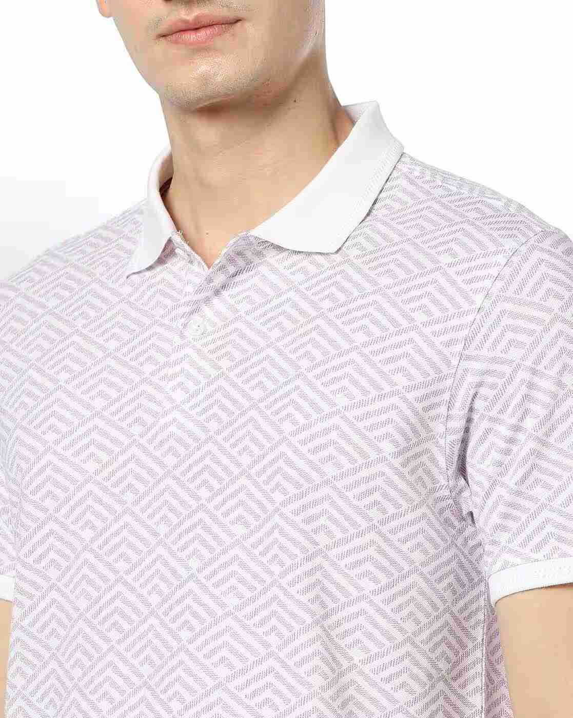 NETPLAY | Men Geometric Print Slim Fit Polo T-Shirt|4