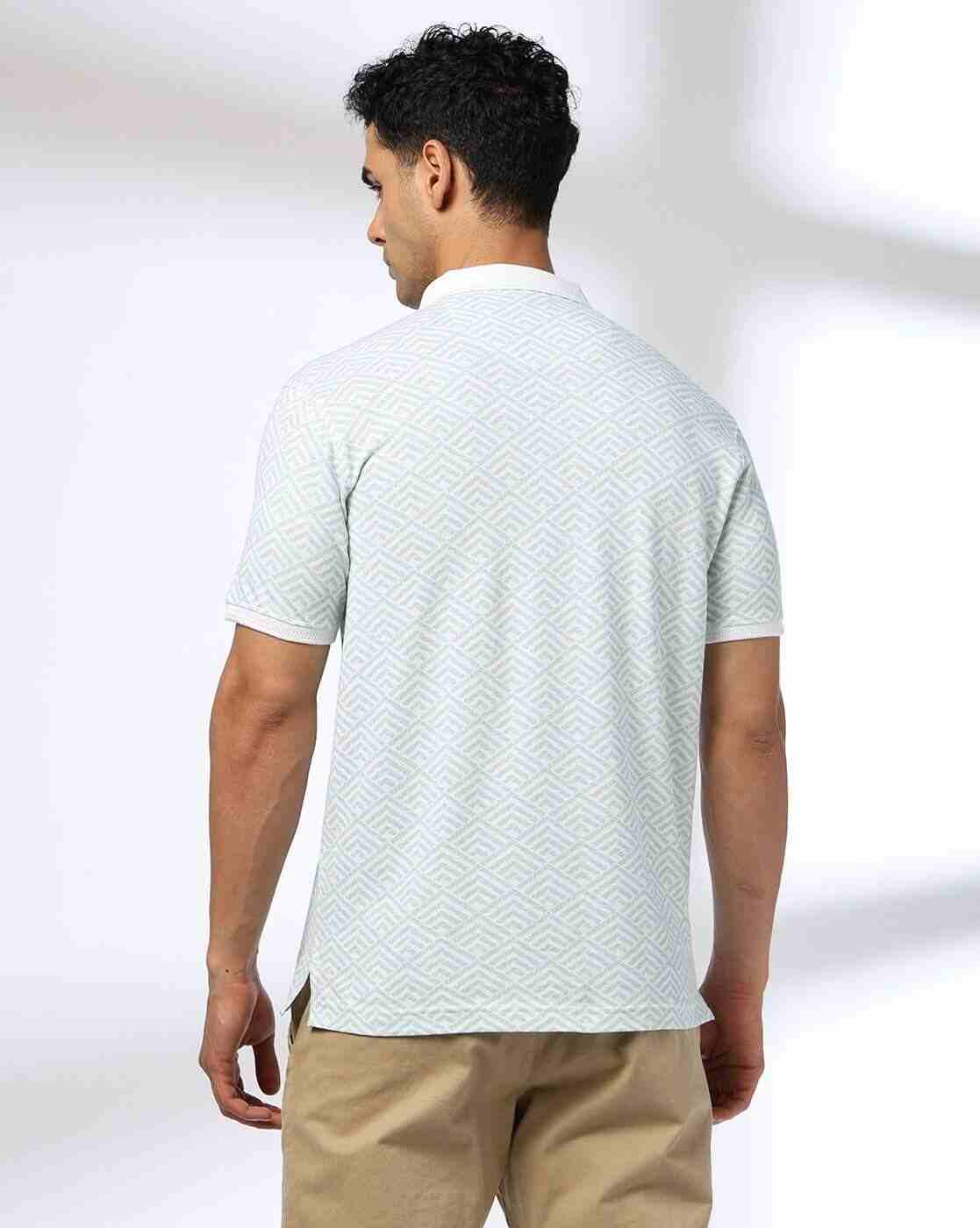 NETPLAY | Men Geometric Print Slim Fit Polo T-Shirt|2