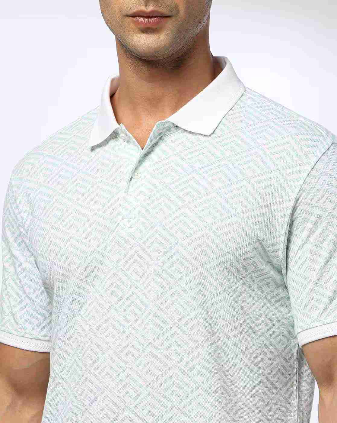 NETPLAY | Men Geometric Print Slim Fit Polo T-Shirt|3