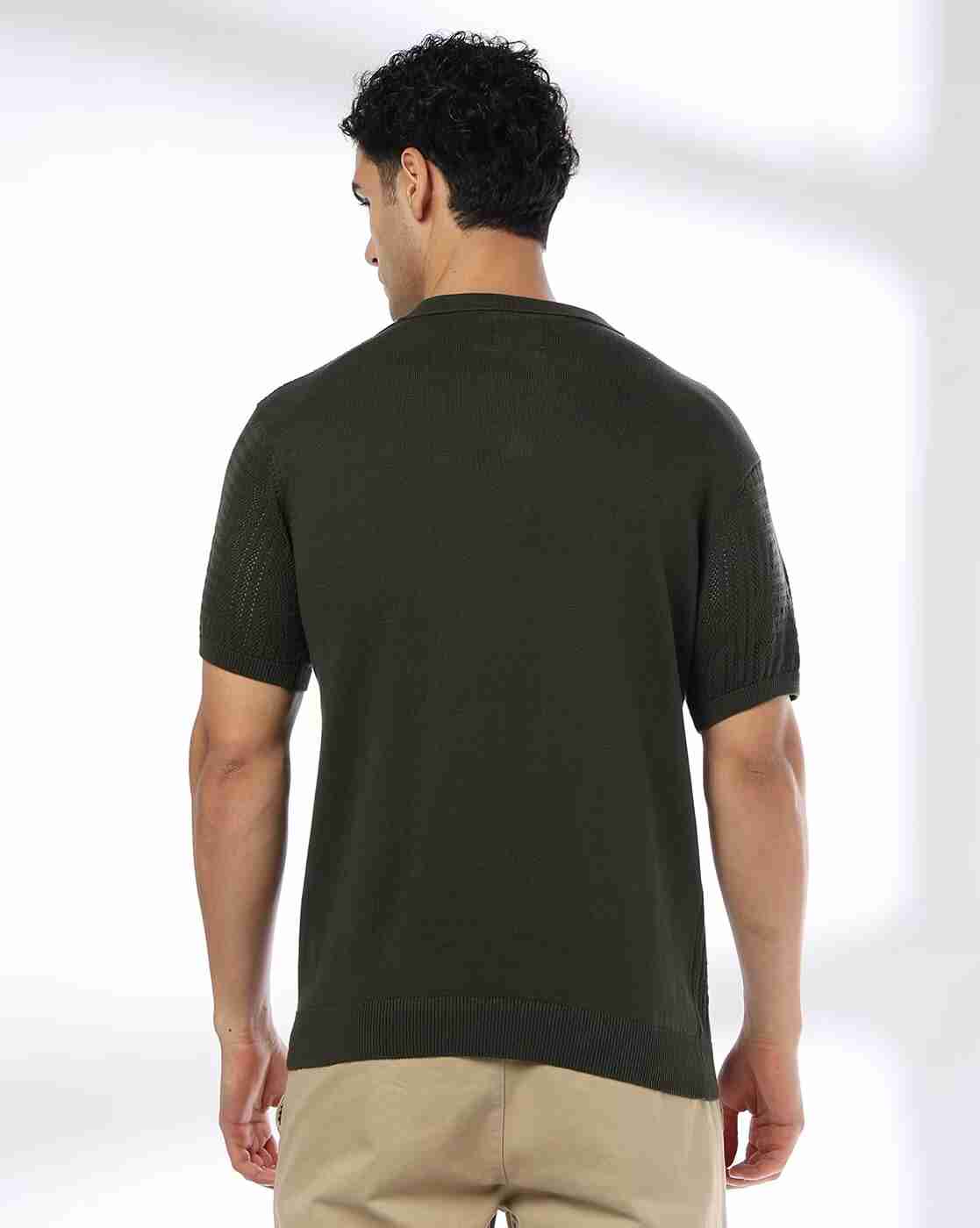 NETPLAY | Men Self-Structured Slim Fit Polo T-Shirt|2