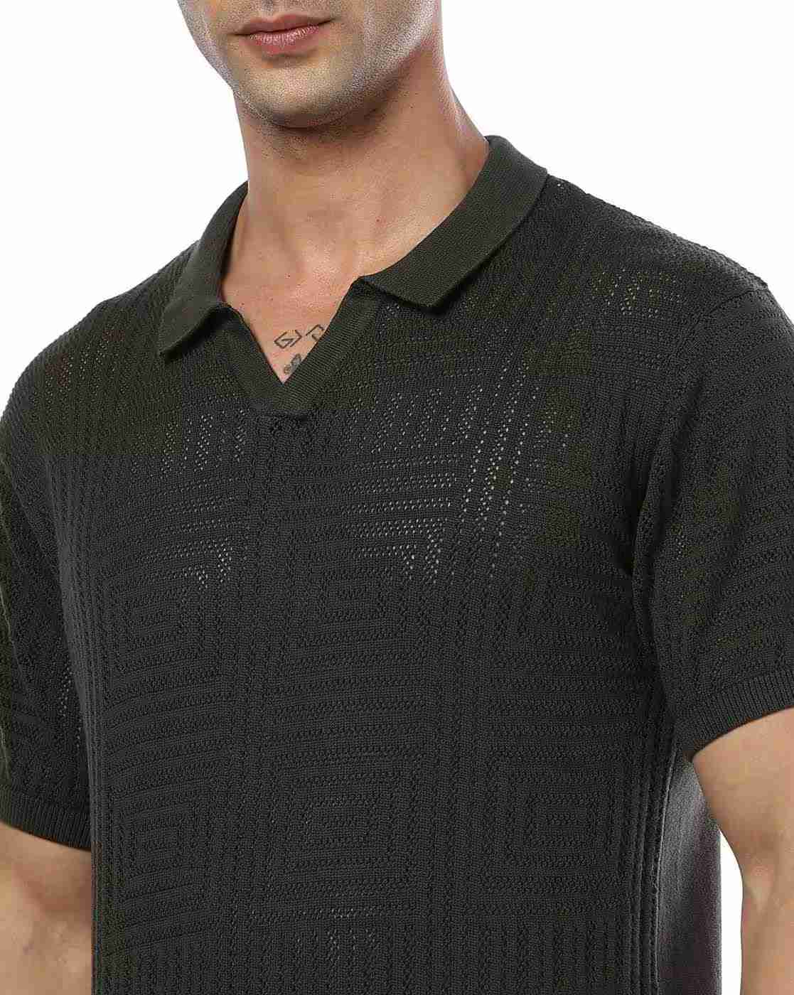 NETPLAY | Men Self-Structured Slim Fit Polo T-Shirt|3