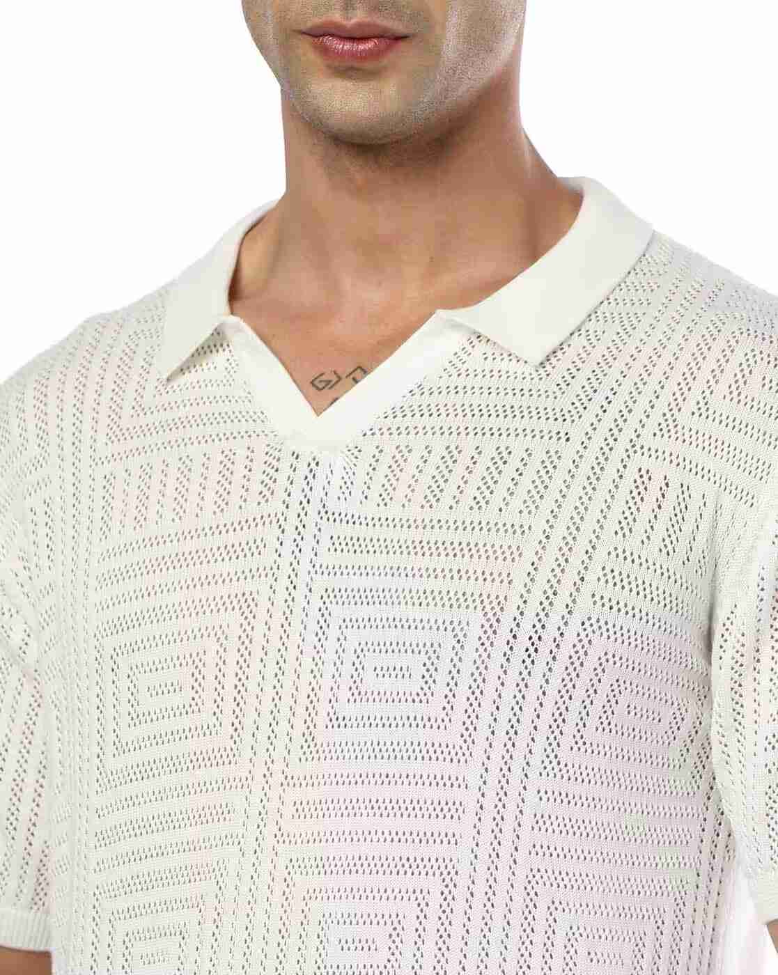 NETPLAY | Men Self-Structured Slim Fit Polo T-Shirt|4