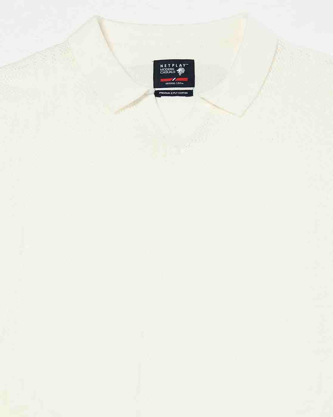 NETPLAY | Men Self-Structured Slim Fit Polo T-Shirt|5