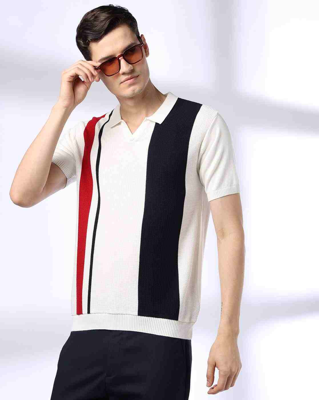 NETPLAY | Men Vertical Striped Slim Fit Polo T-Shirt|0