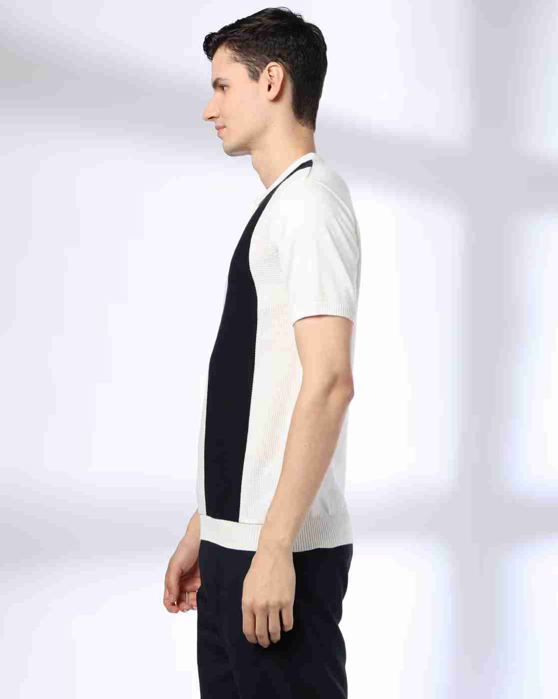 NETPLAY | Men Vertical Striped Slim Fit Polo T-Shirt|1