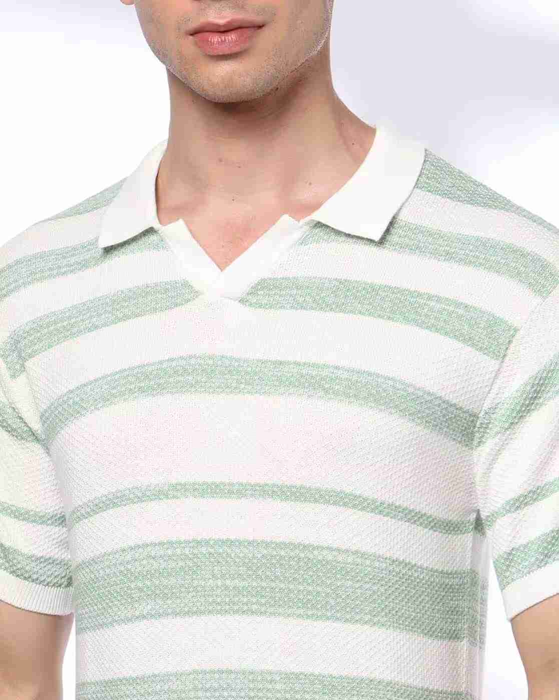 NETPLAY | Men Striped Flat-Knit Polo T-Shirt|4