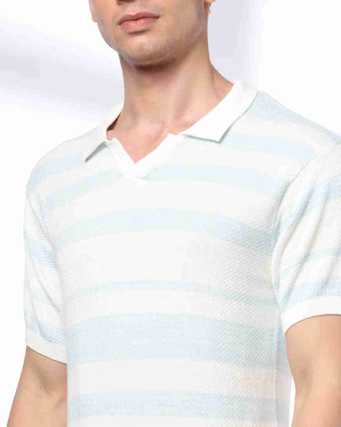 NETPLAY | Men Striped Flat-Knit Polo T-Shirt|4