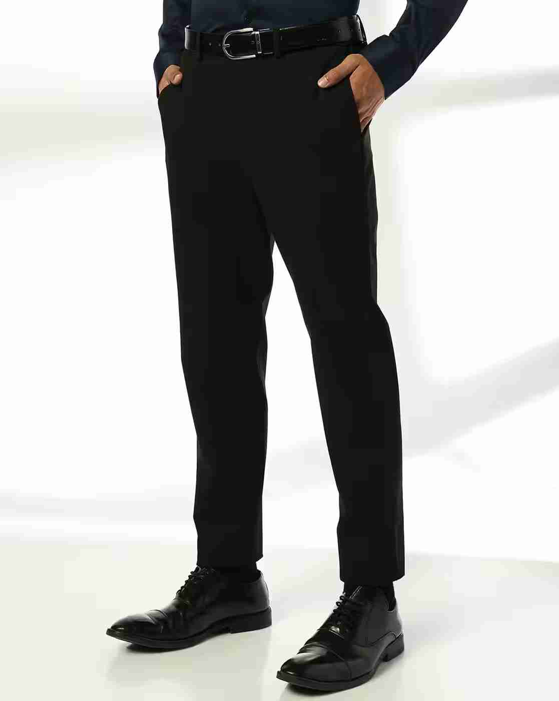 NETPLAY | Men Mid-Rise Slim Fit Flat Front Trousers|0