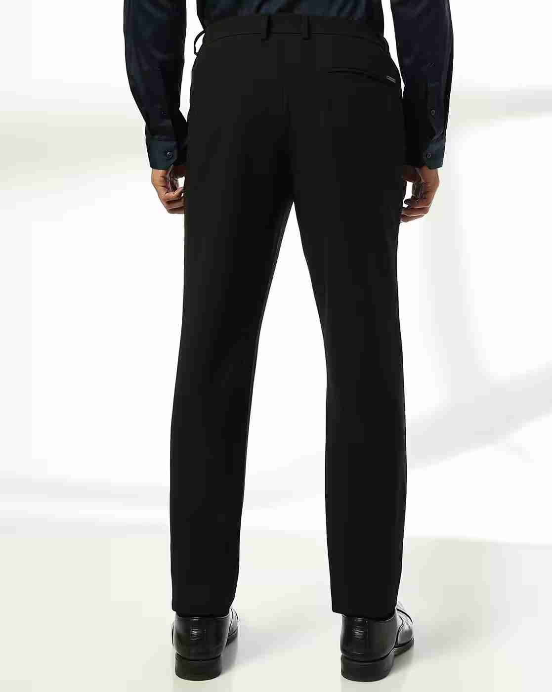 NETPLAY | Men Mid-Rise Slim Fit Flat Front Trousers|2