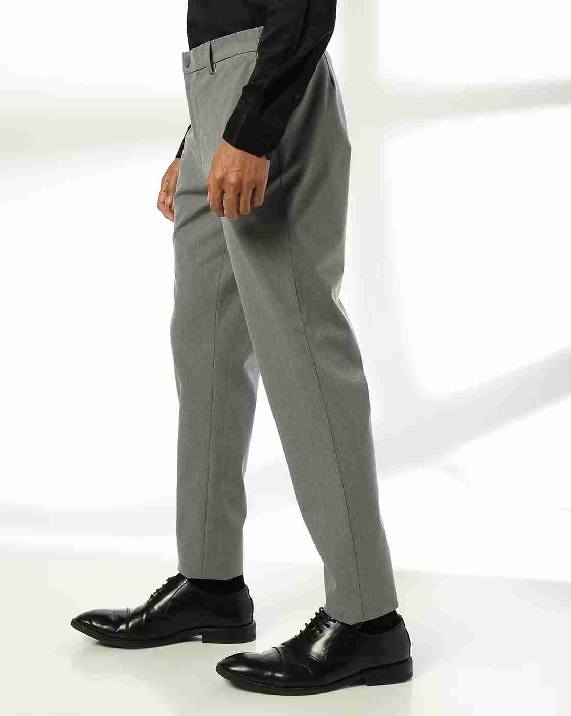 NETPLAY | Men Mid-Rise Slim Fit Flat Front Trousers|1