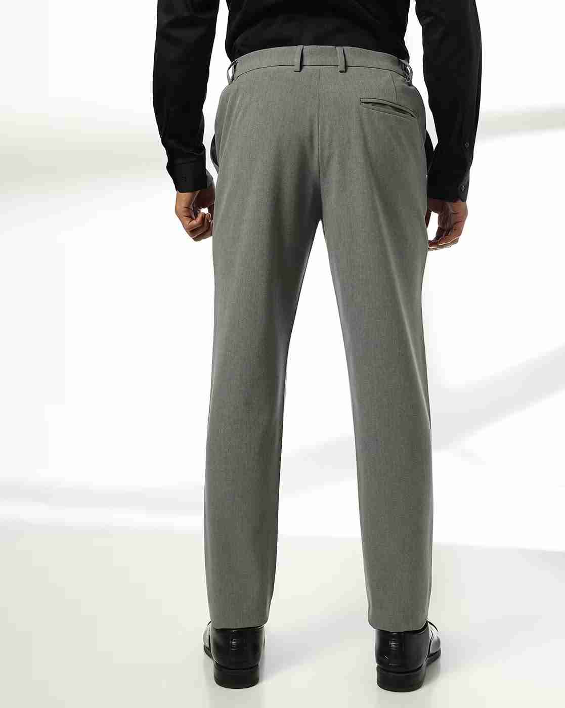 NETPLAY | Men Mid-Rise Slim Fit Flat Front Trousers|2