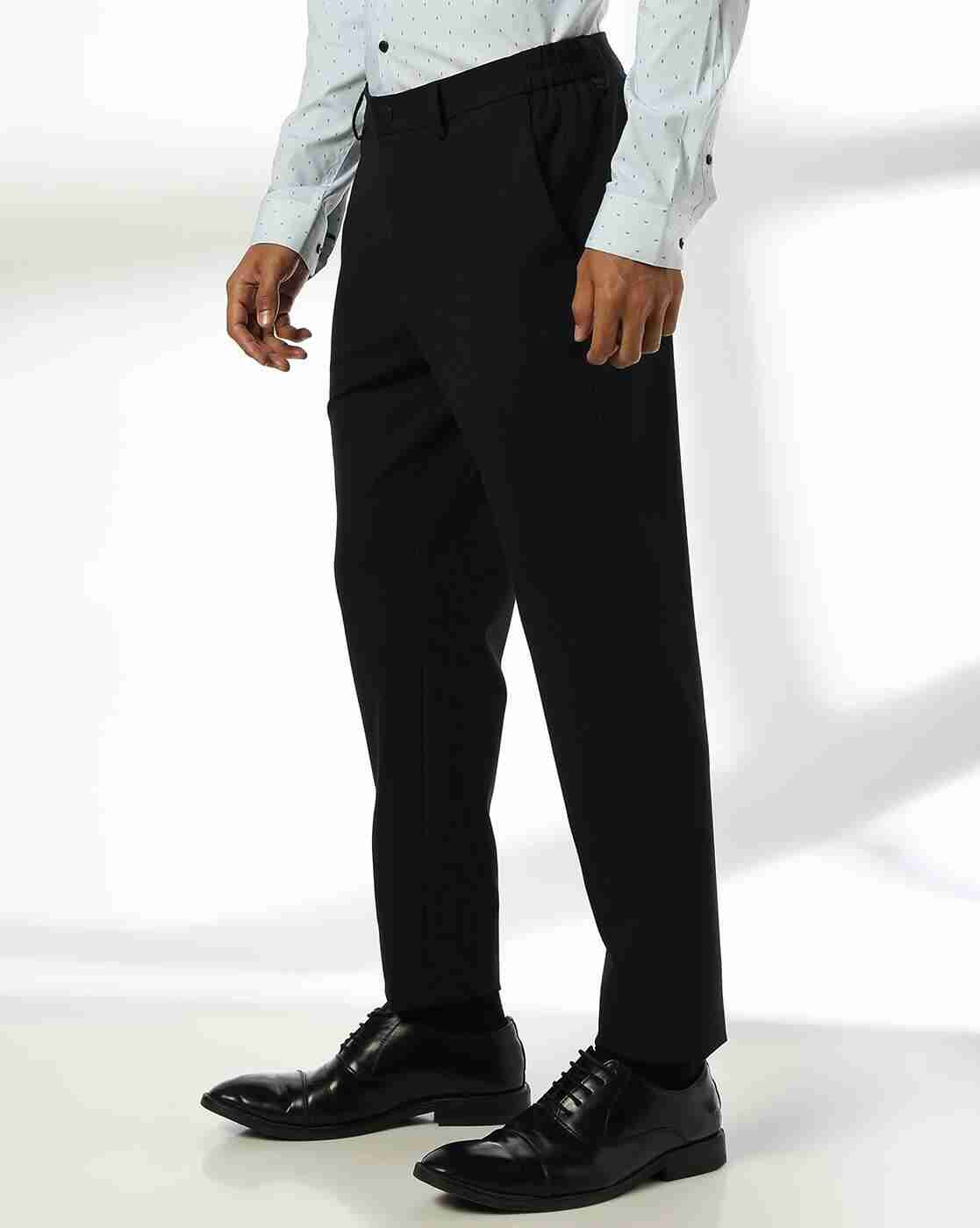 NETPLAY | Men Mid-Rise Slim Fit Flat Front Trousers|1