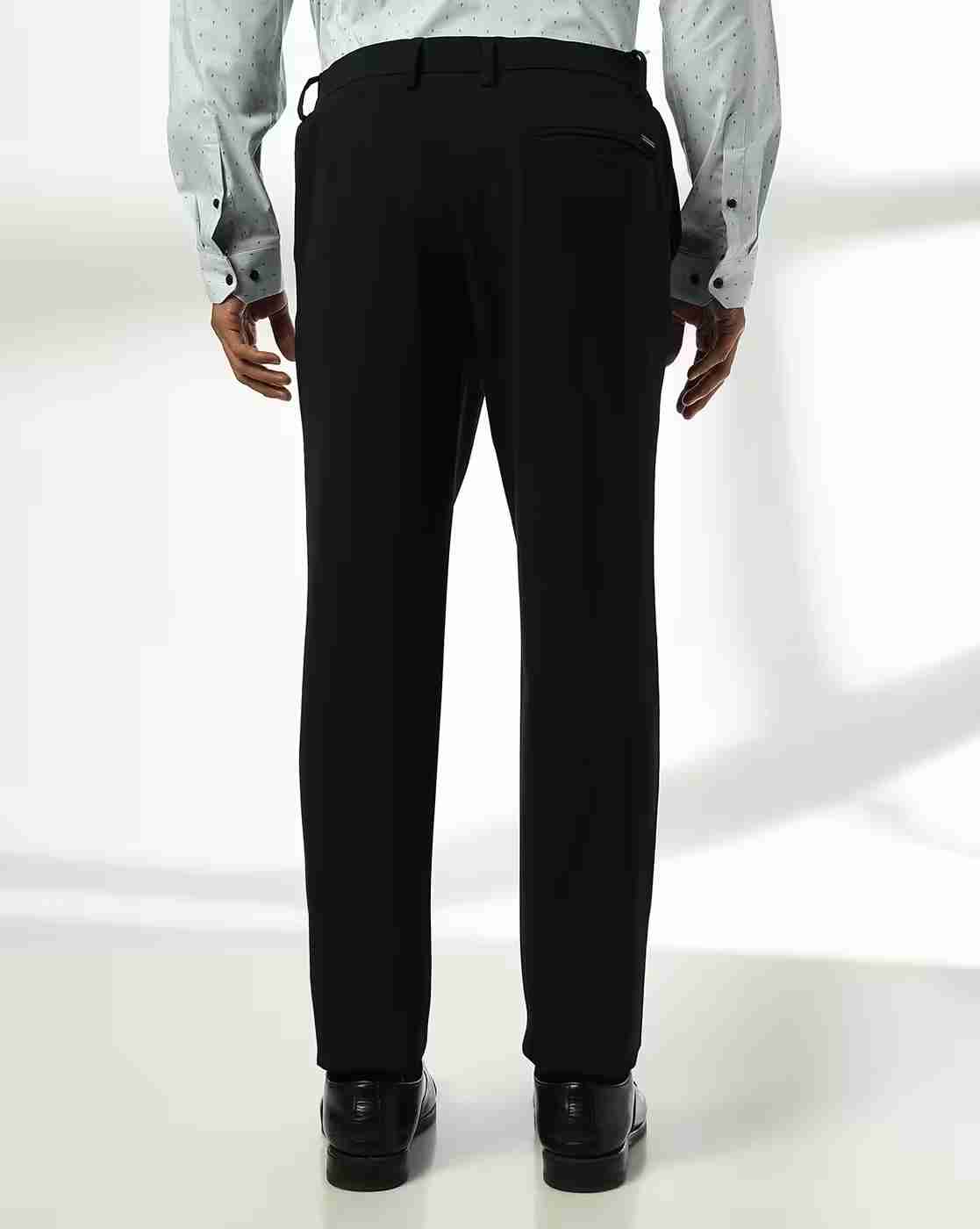 NETPLAY | Men Mid-Rise Slim Fit Flat Front Trousers|2