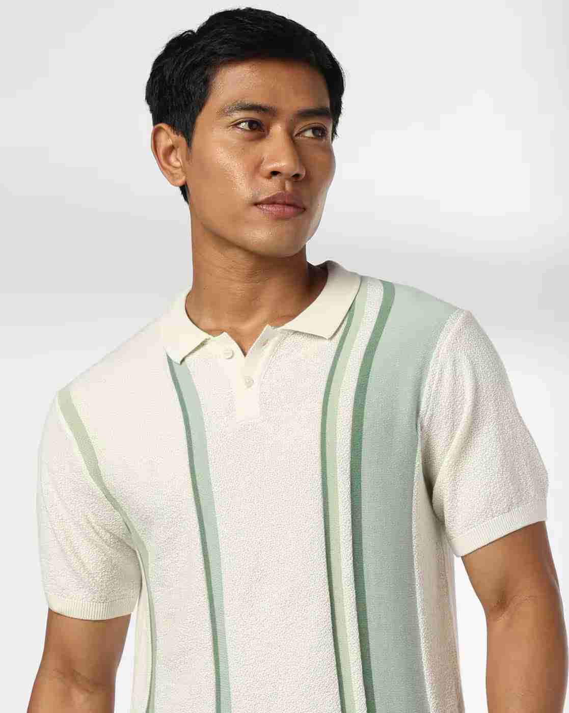 NETPLAY | Men Striped Slim Fit Polo T-Shirt|0