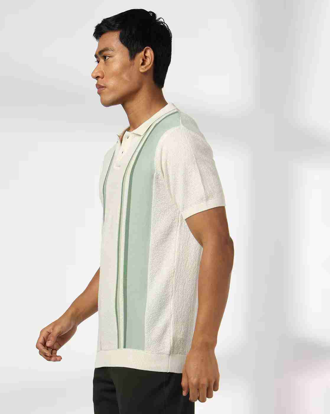 NETPLAY | Men Striped Slim Fit Polo T-Shirt|2