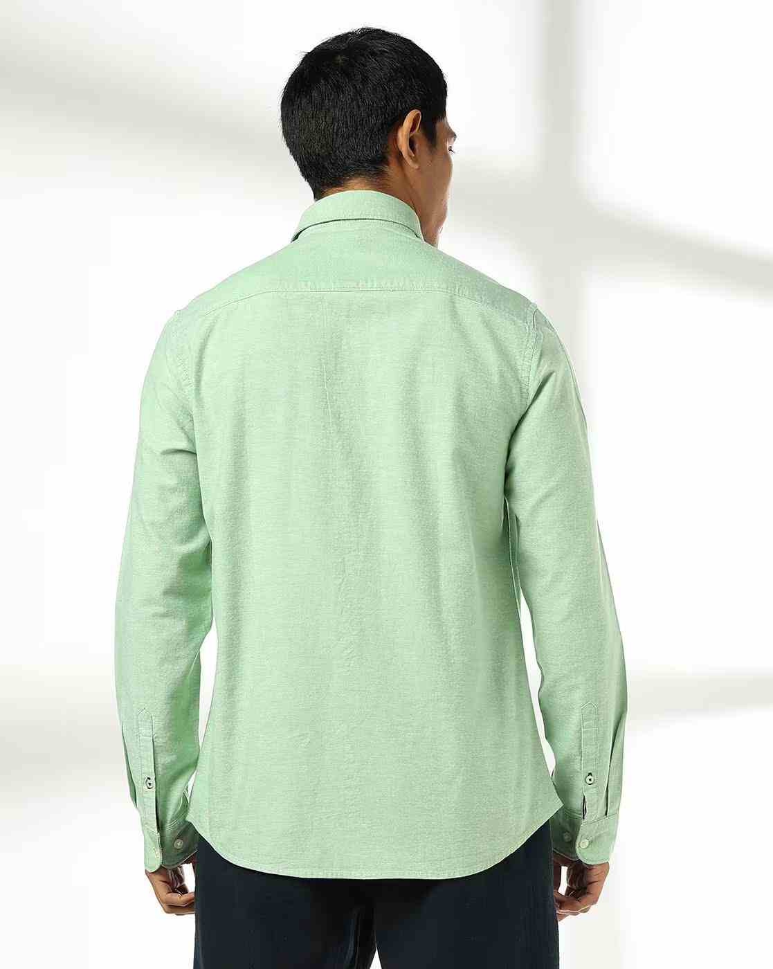 NETPLAY | Men Core Oxford Slim Fit Cotton Shirt with Patch Pocket|2