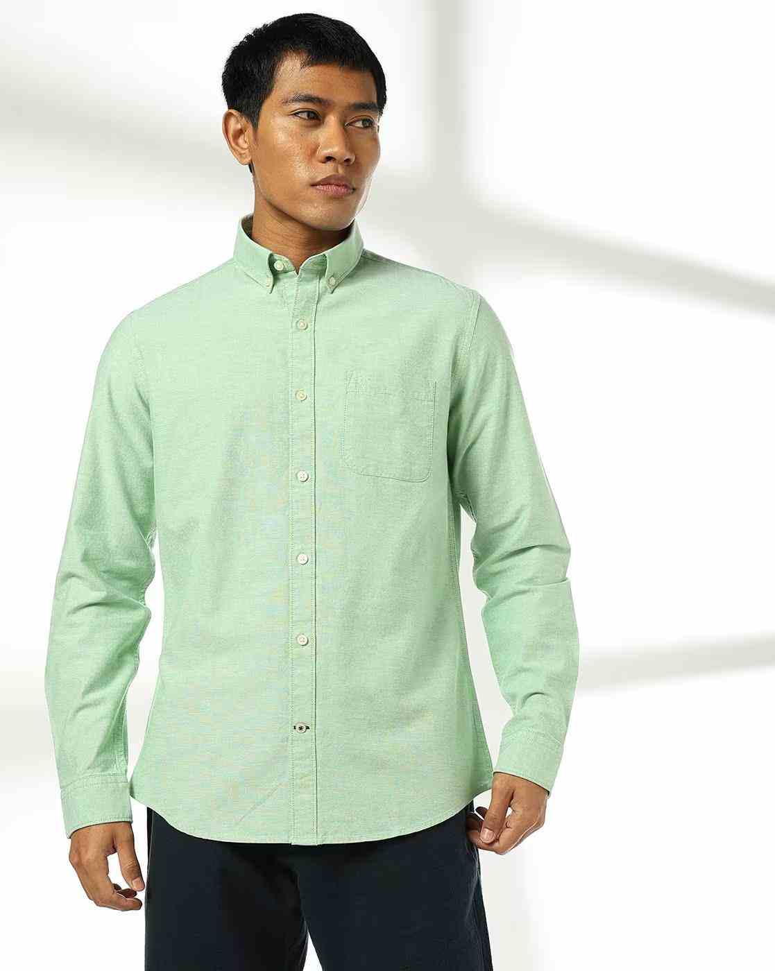 NETPLAY | Men Core Oxford Slim Fit Cotton Shirt with Patch Pocket|3