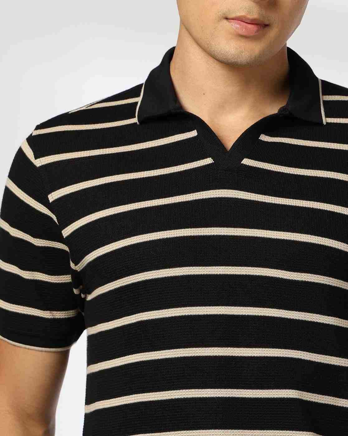 NETPLAY | Men Striped Slim Fit Polo T-Shirt|4