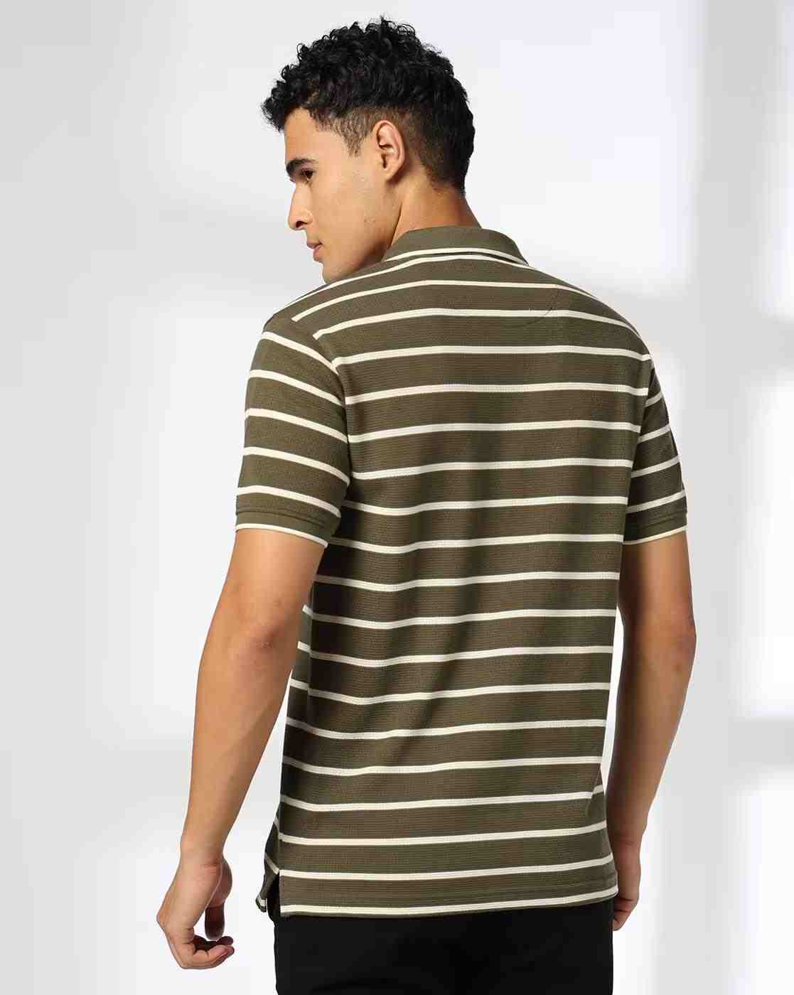 NETPLAY | Men Striped Slim Fit Polo T-Shirt|3