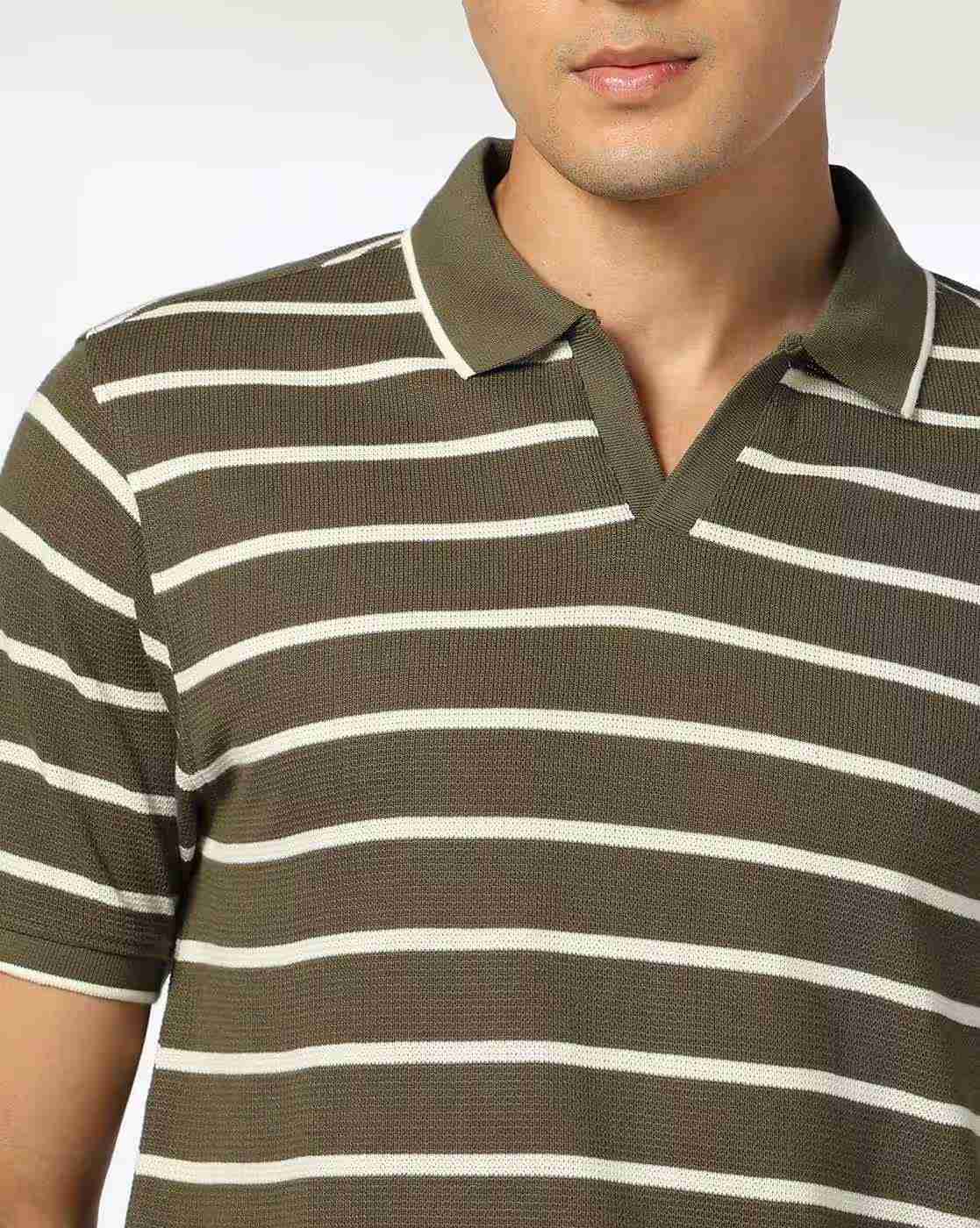 NETPLAY | Men Striped Slim Fit Polo T-Shirt|4