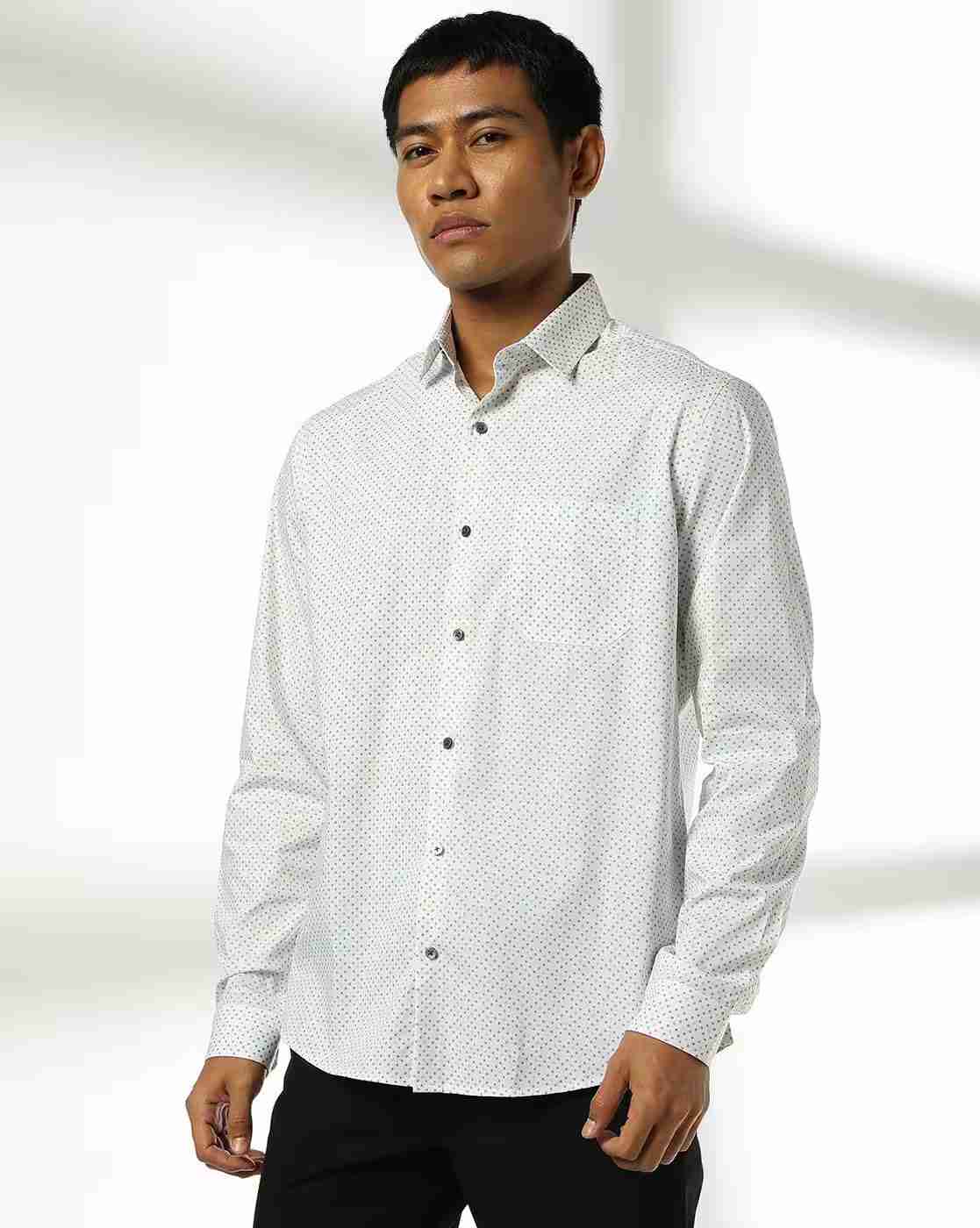 NETPLAY | Men Polka-Dot Print Slim Fit Shirt with Patch Pocket|3