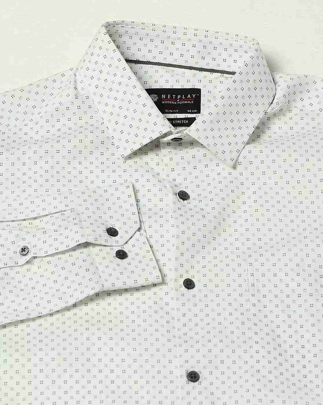 NETPLAY | Men Geometric Print Slim Fit Shirt with Patch Pocket|5