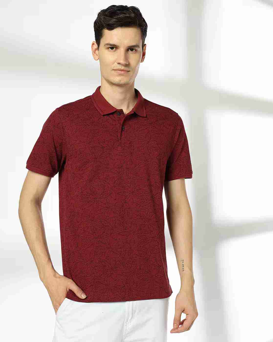 NETPLAY | Men Floral Print Slim Fit Polo T-Shirt|1