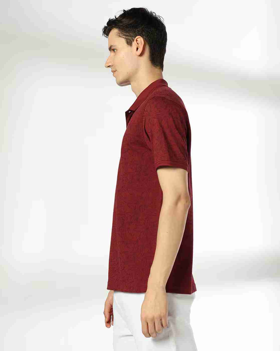 NETPLAY | Men Floral Print Slim Fit Polo T-Shirt|2