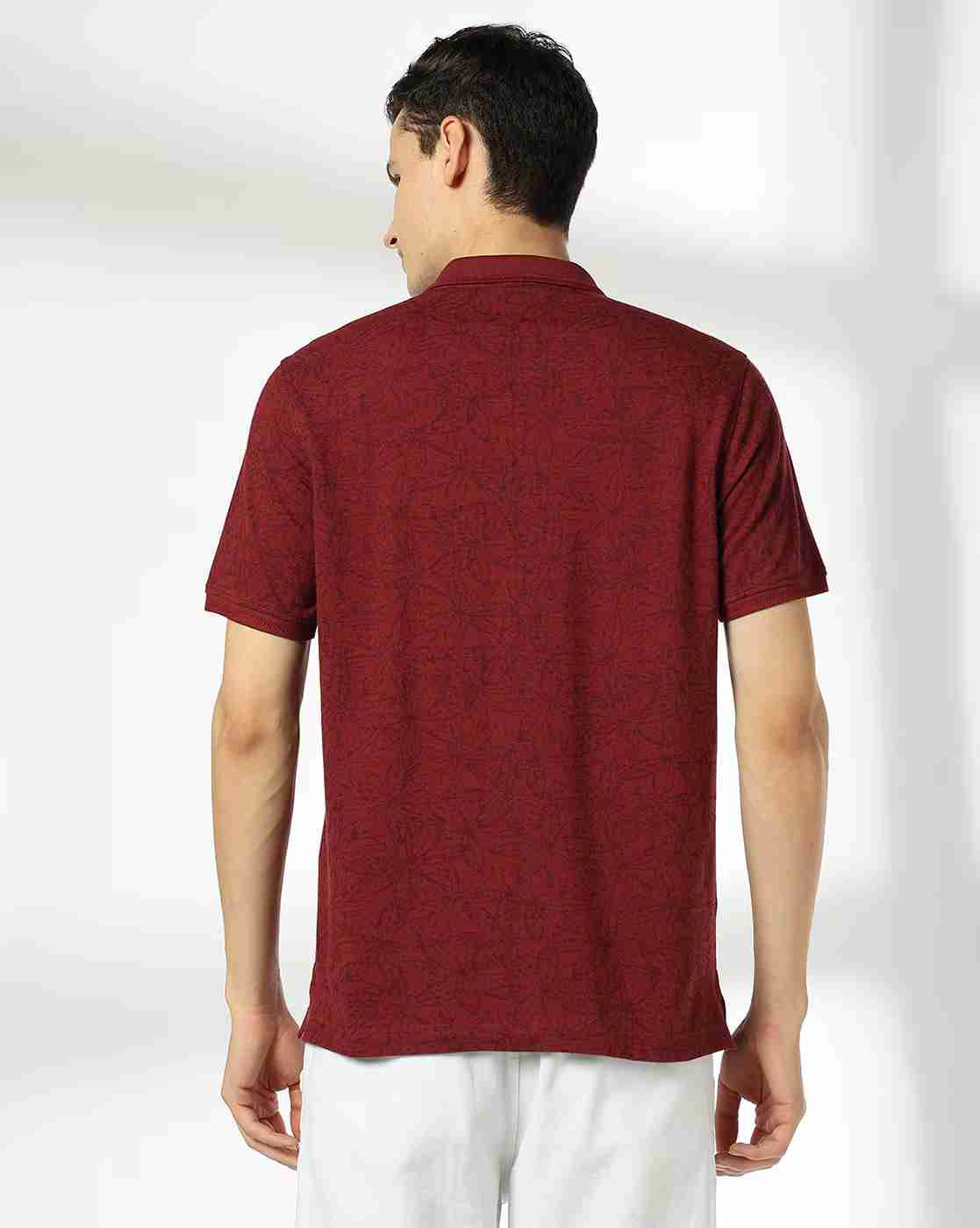 NETPLAY | Men Floral Print Slim Fit Polo T-Shirt|3