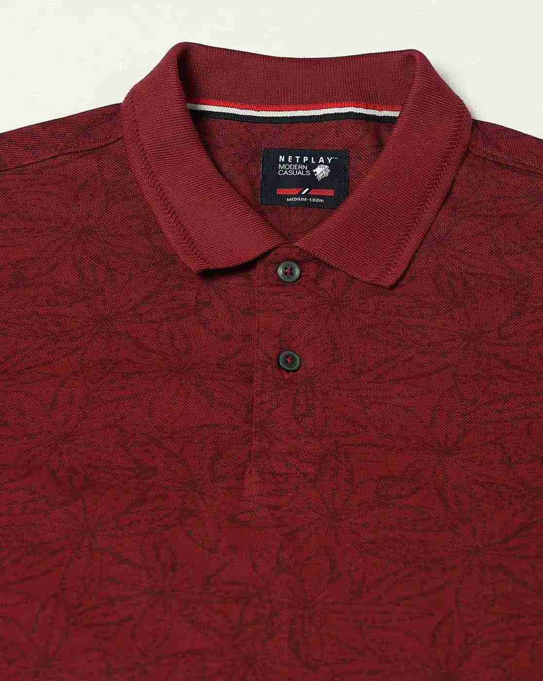 NETPLAY | Men Floral Print Slim Fit Polo T-Shirt|5