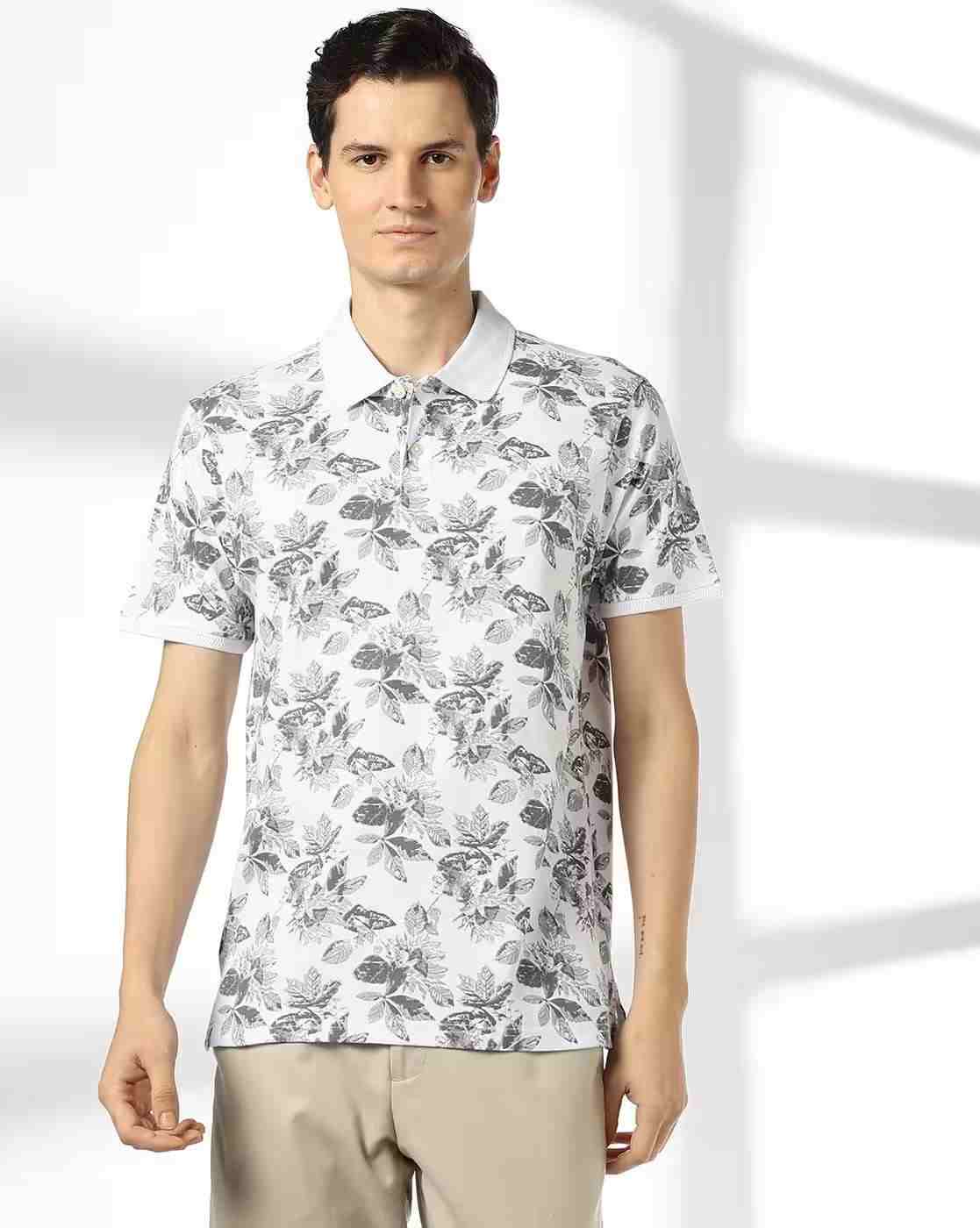 NETPLAY | Men Leaf Print Slim Fit Polo T-Shirt|3